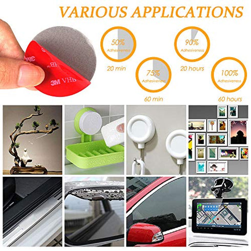 DanziX 12 PCS 3M Double Sided Foam Adhesive Tape Pads, Round and Square VHB Sticky Pads Replacement Mounting Tape